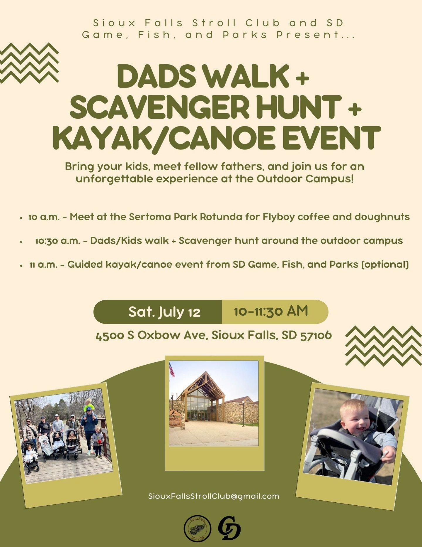 Dads Walk, Scavenger Hunt, and Kayak at the Outdoor Campus flyer