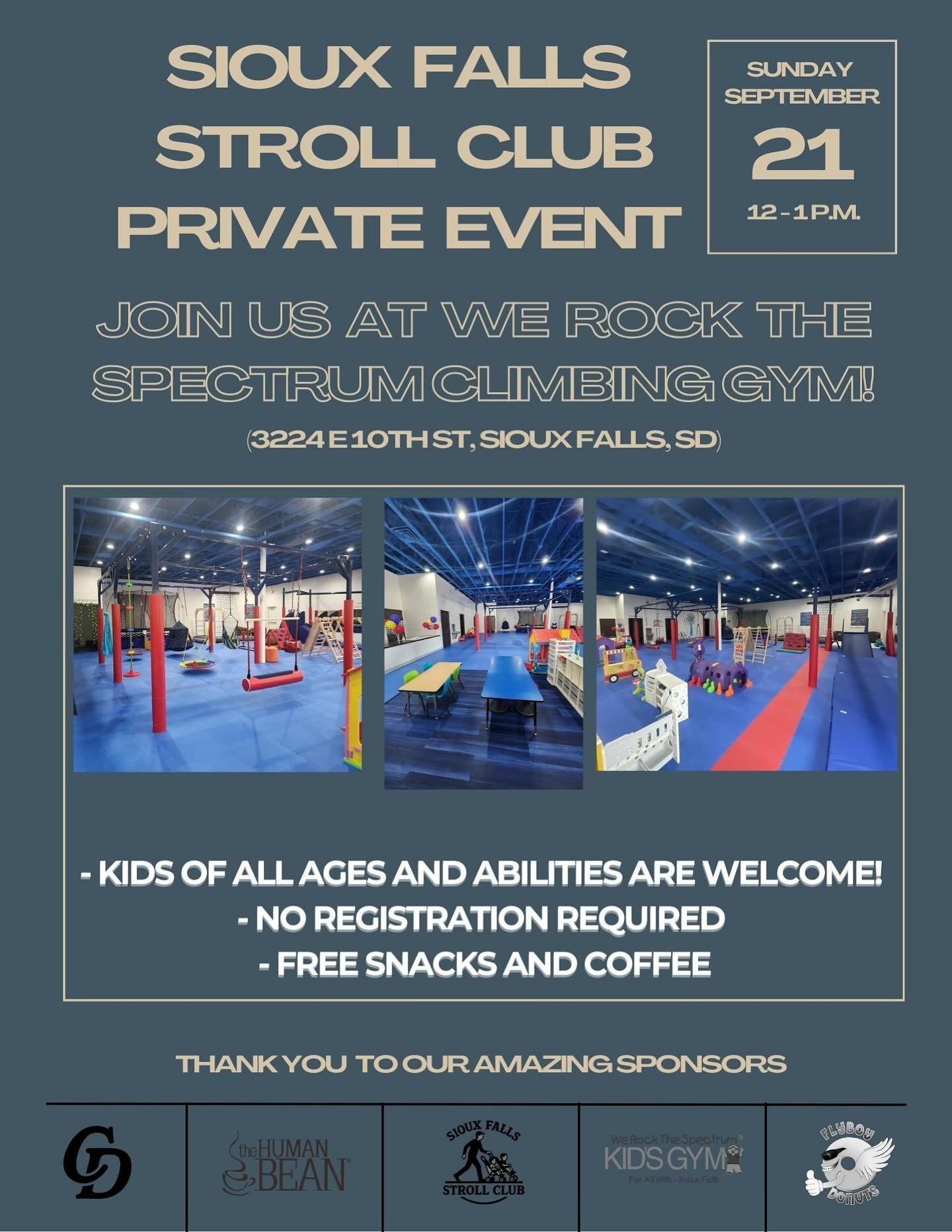 Private Event at We Rock the Spectrum Kids Gym flyer